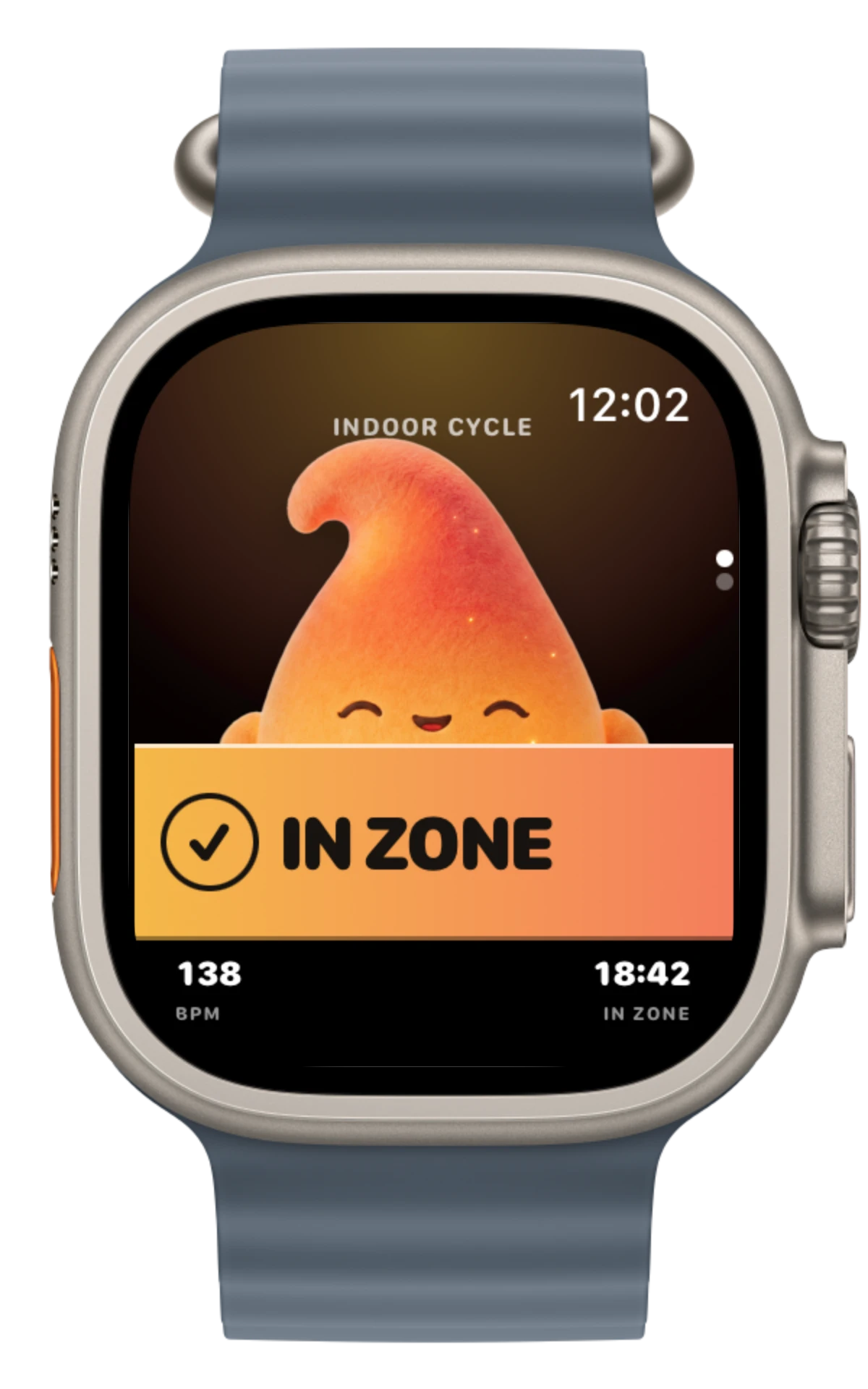 Base Watch workout: In Zone, 138 BPM, with 18 minutes 42 seconds in zone